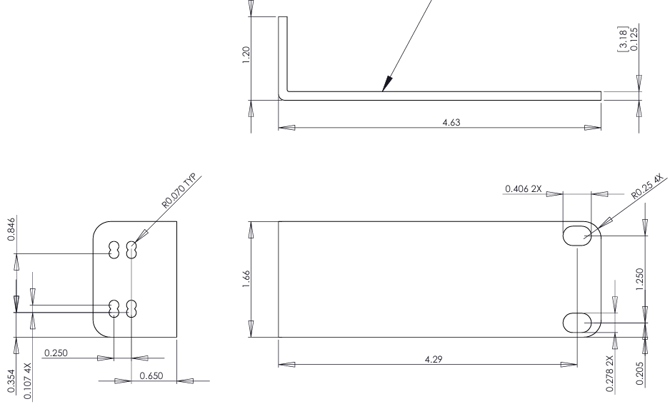 Element Rack Ear Measurement diagrams for models 24, 46, 88